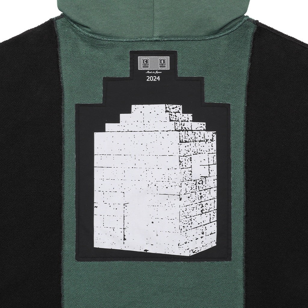 PANELED TWO TONE HOODIE #GREEN [CES25CS14]