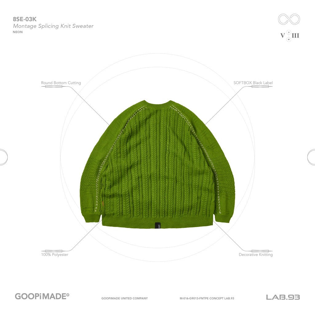 "8SE-03K" 蒙太奇拼接針織毛衣 #NEON [GOOPI-24AW-DEC-05]