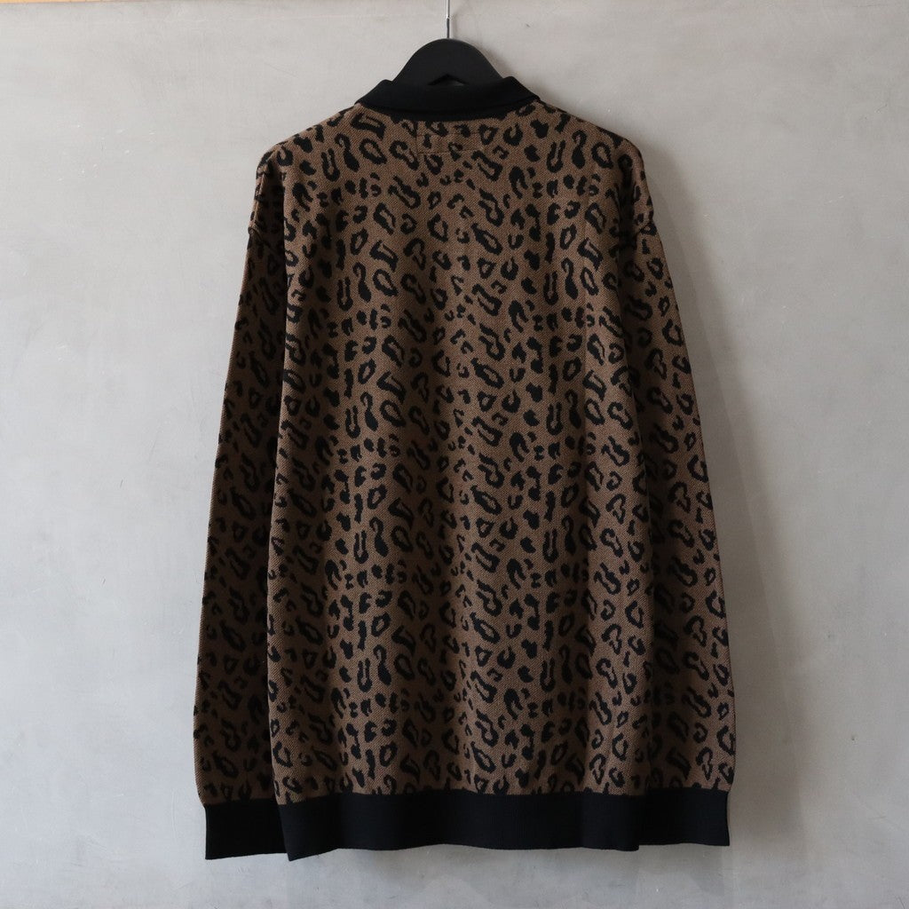 LEOPARD KNIT POLO SHIRT #BROWN [24FW-WMK-KN13] - cocorozashi 三重