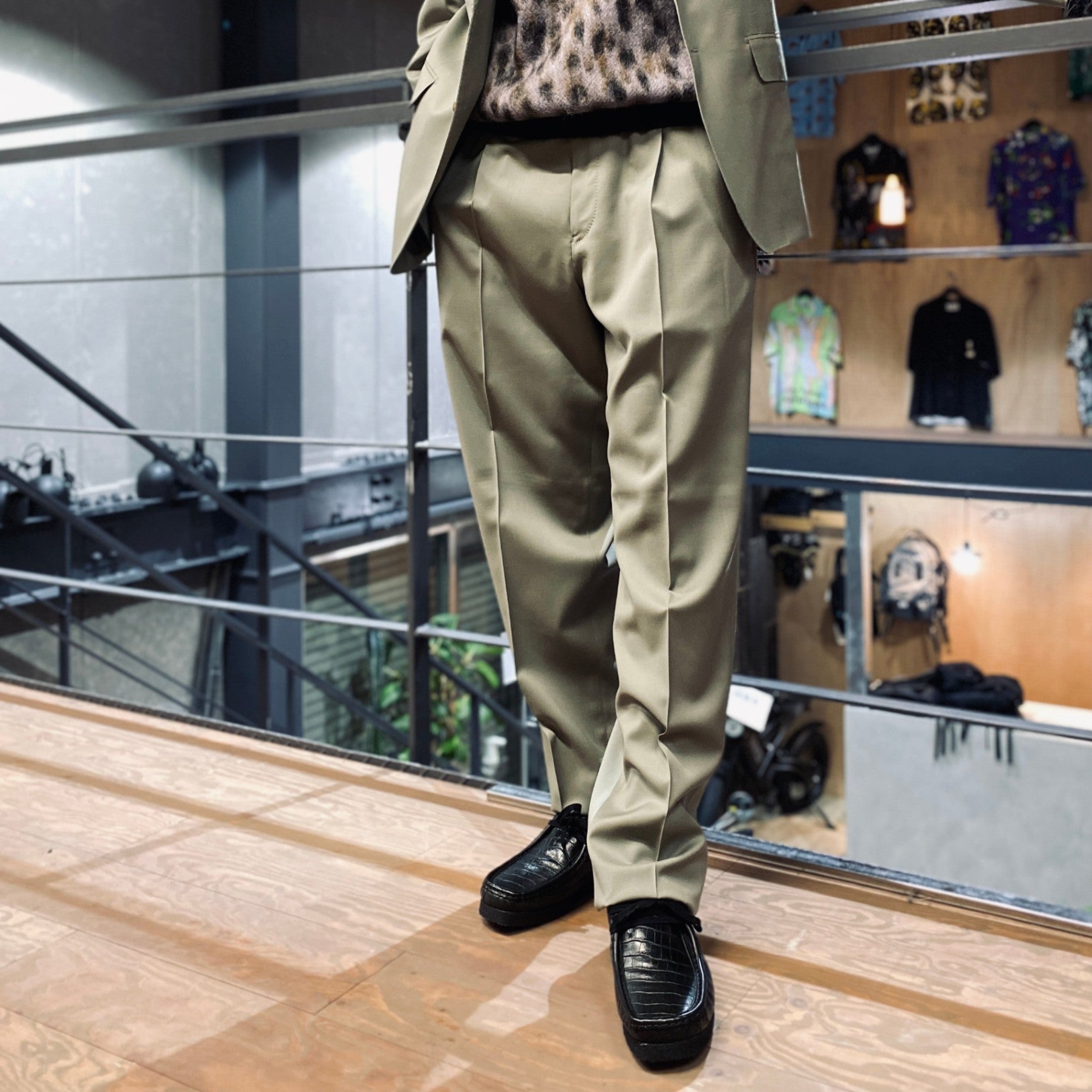 SINGLE BREASTED JACKET ( TYPE-3 ) &amp; TROUSERS #GRAYGREEN [23FW-WMO-SU03 / 23FW-WMP-TR08]