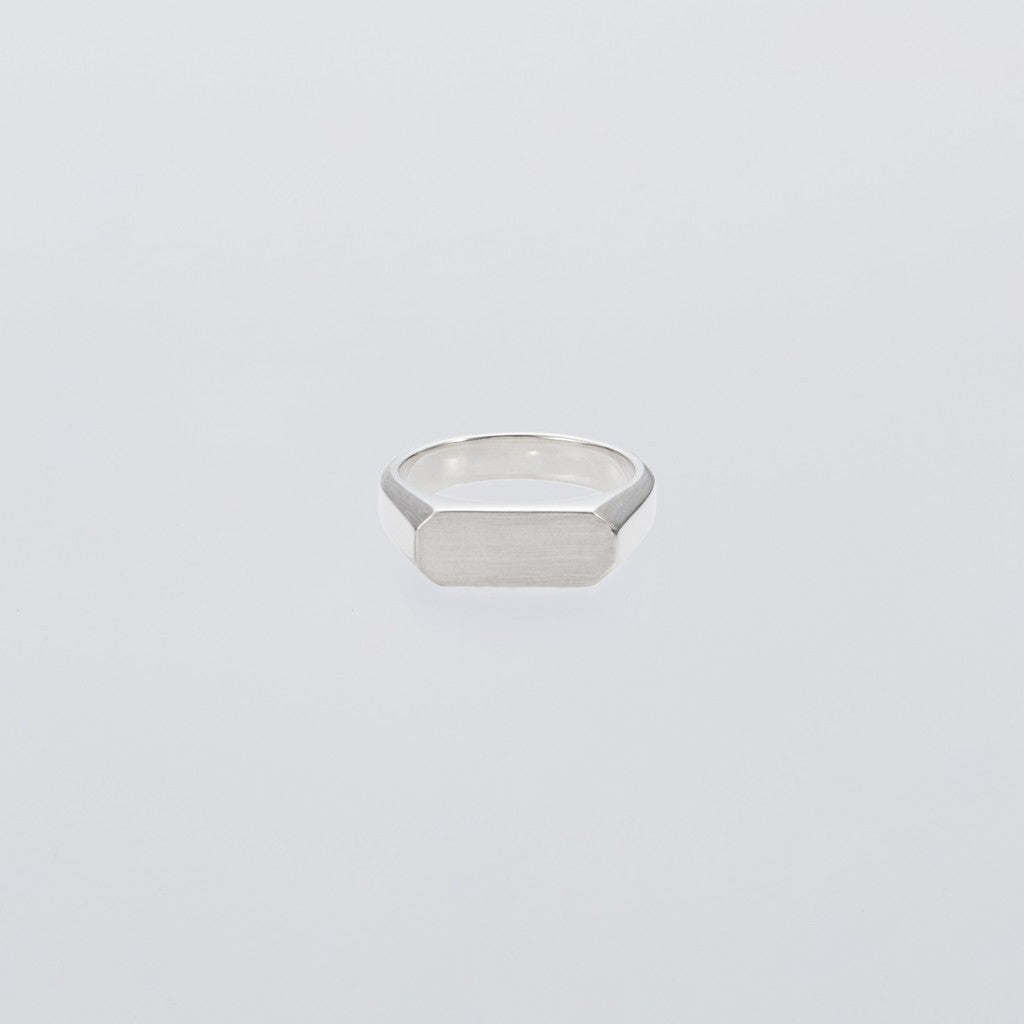Signet Ring with Hair Line -Thick- #SILVER [XOR121]