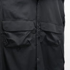 TECH SPORTS OPEN COLLAR SHIRT L/S SOLID #BLACK [BE-82026W]