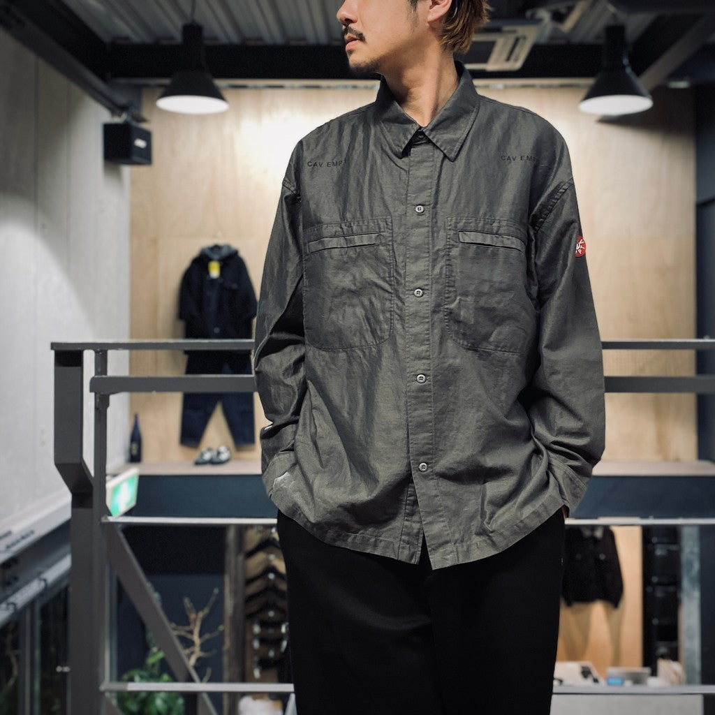 COTTON LINEN CASUAL SHIRT #CHARCOAL [CES27SH05]