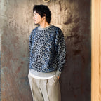 LEOPARD MOHAIR CREW NECK SWEATER #GRAY [25FW-WMK-KN07]