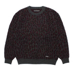 LEOPARD MOHAIR JACQUARD CREW NECK SWEATER #CHARCOAL [26FW-WMK-KN16]