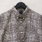 TECH BUTTON DOWN L/S SHIRT PAISLEY #BROWN [BE-81024]