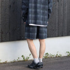 TASLAN NYLON CHECK EASY SHORTS #BLACK [CCC-261P004]