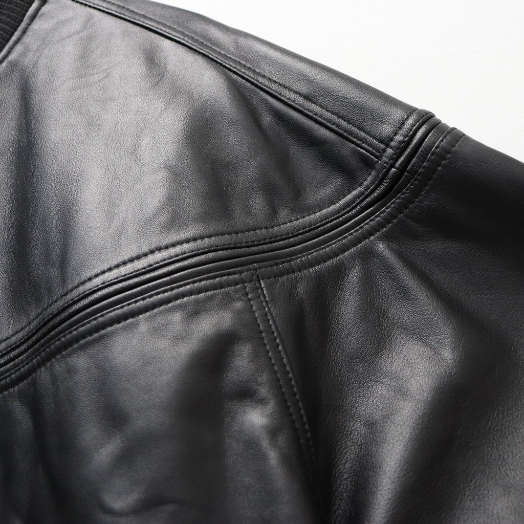 LEATHER DERBY JACKET #BLACK [tc25f001]