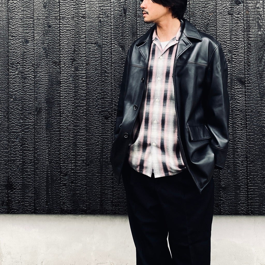 LEATHER COAT ( TYPE-2 ) #BLACK [26FWE-WMO-CO02]