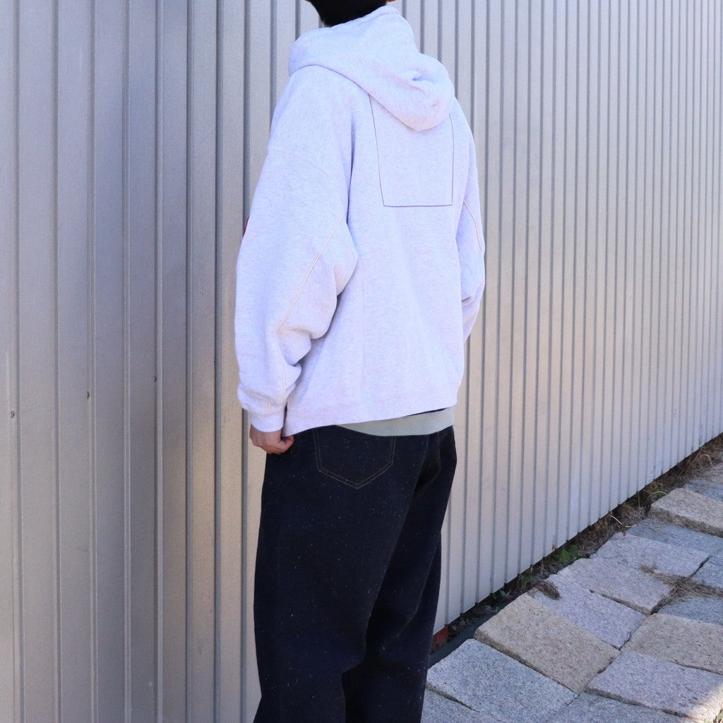 SOLID LOOSE ZIP HOODY #GREY [CES28CS07]