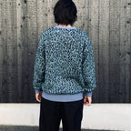 LEOPARD MOHAIR JACQUARD CREW NECK SWEATER #BLUE [26FW-WMK-KN16]
