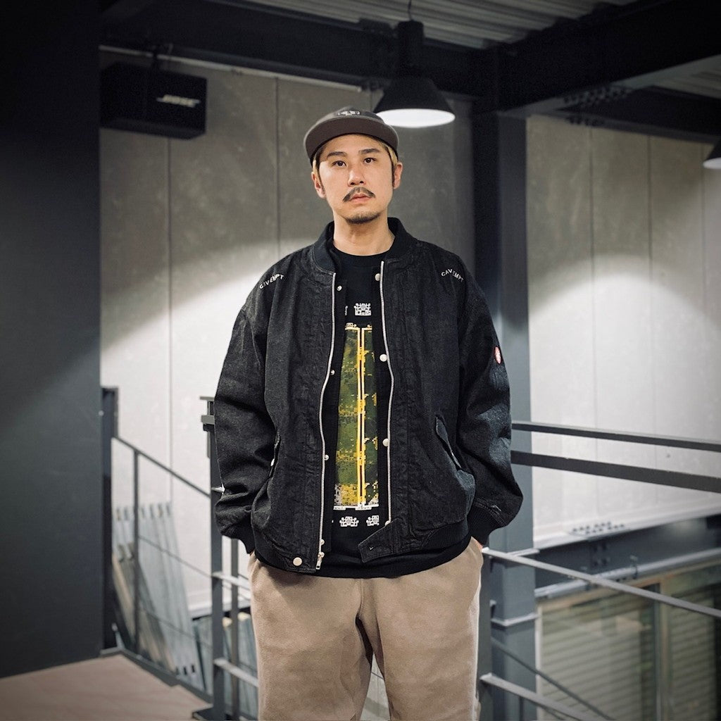 DBL FLAP ZIP JACKET #BLACK [CES27JK06]