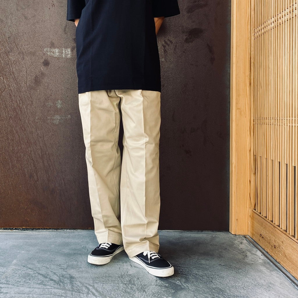 DOUBLE PLEATED CHINO TROUSERS ( TYPE-1 ) #L-BEIGE [26FWE-WMP-PT01]