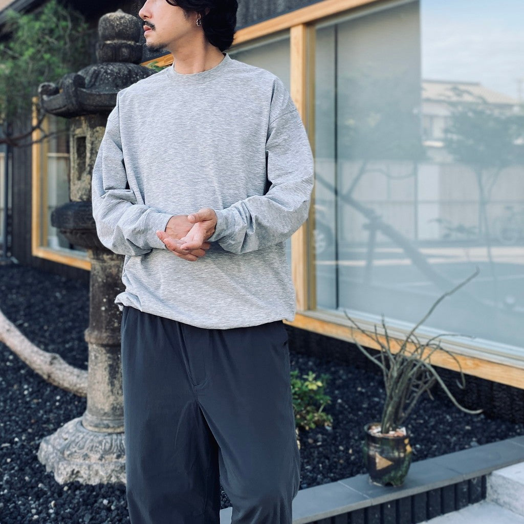 TECH DRAWSTRING TEE L/S #HEATHER GRAY [BE-31026W] - cocorozashi