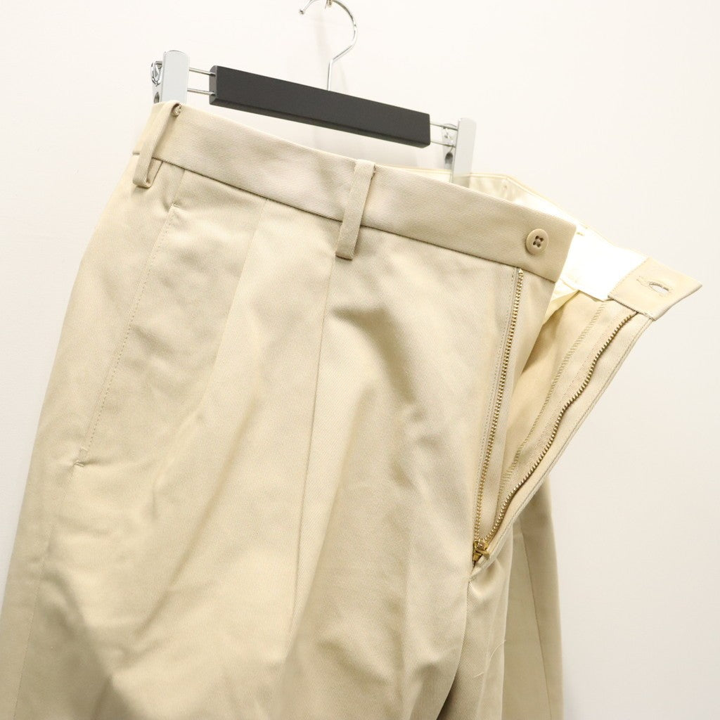 DOUBLE PLEATED CHINO TROUSERS ( TYPE-1 ) #L-BEIGE [26FWE-WMP-PT01]