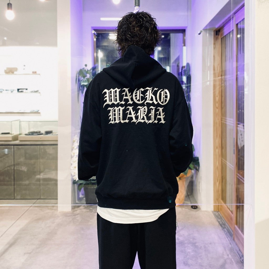 HEAVY WEIGHT FULL ZIP HOODED SWEAT SHIRT ( TYPE-2 ) #BLACK [25FW-WMC-SS02]