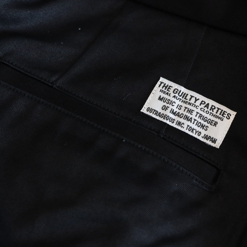 DOUBLE PLEATED CHINO TROUSERS #BLACK [24FW-WMP-PT02]