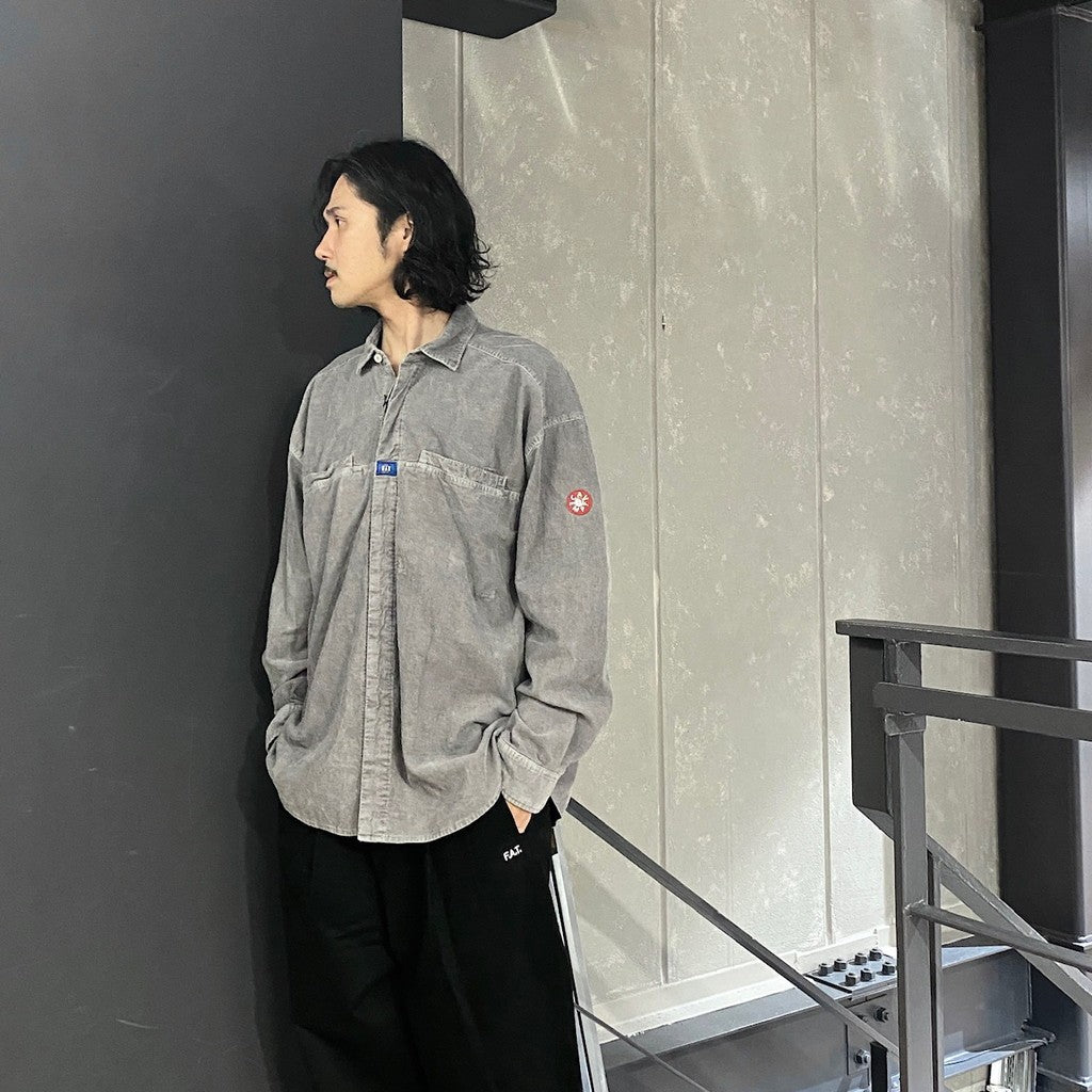 OVERDYE CORD DESIGN BIG SHIRT #GREY [CES26SH04]