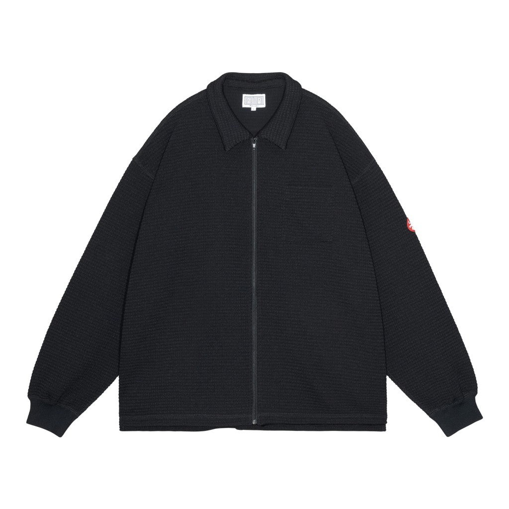 WAFFLE PE JERSEY ZIP SHIRT #BLACK [CES30CS21]