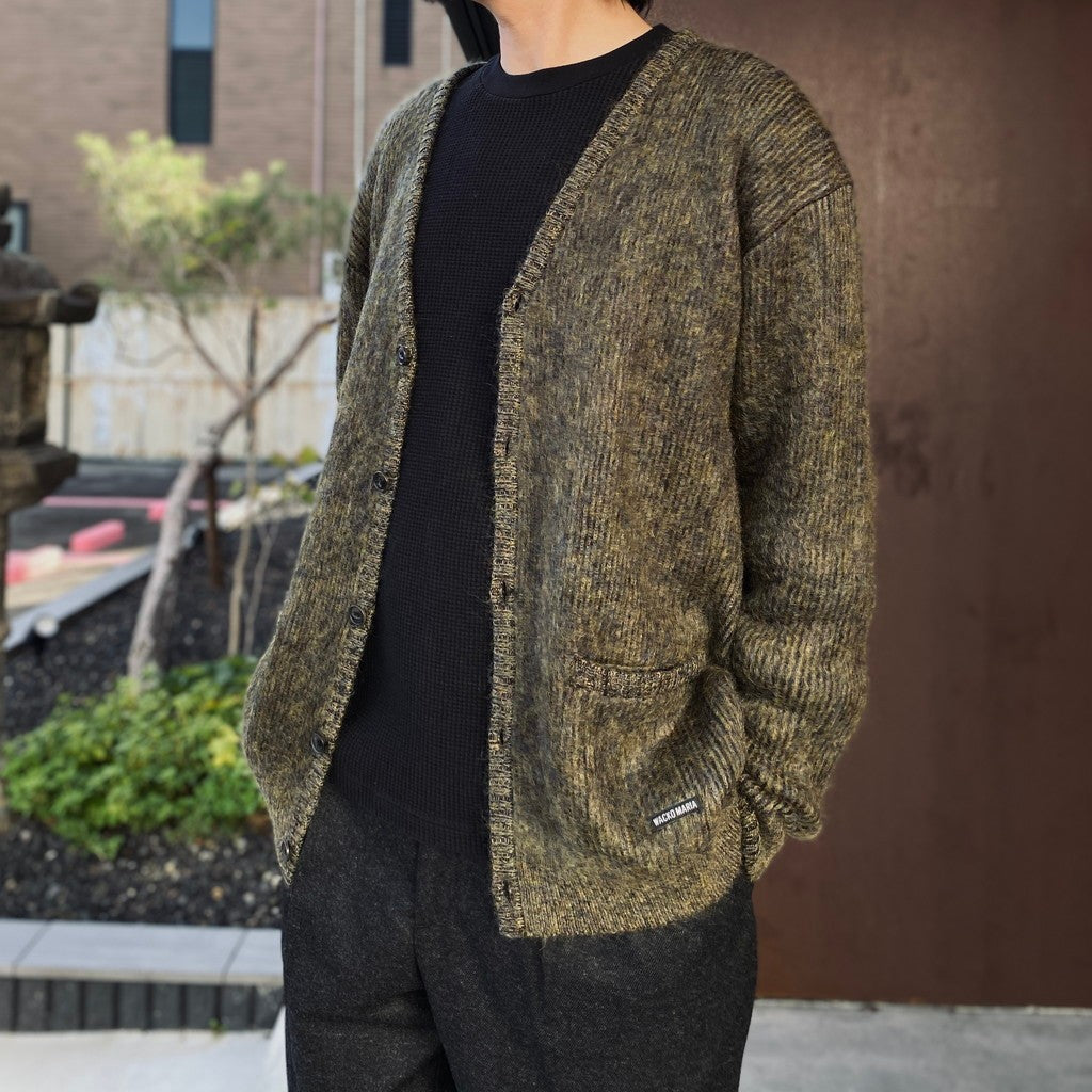 MIX MOHAIR CARDIGAN #KHAKI [26FW-WMK-KN04]