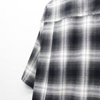 OMBRE CHECK OPEN COLLAR SHIRT S/S ( TYPE-2 ) #GRAY [26SS-WMS-OC10]