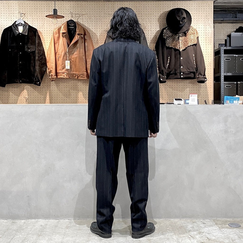 SINGLE BREASTED JACKET ( TYPE-8 ) &amp; TROUSERS #BLACK/GRAY STRIPE [24FW-WMO-SU08 / 24FW-WMP-TR23]
