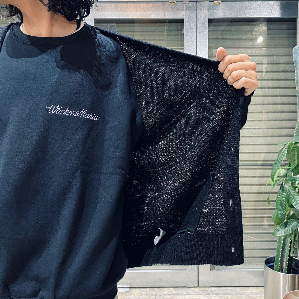 GLITTER MOHAIR CARDIGAN ( TYPE-1 ) #BLACK-RAINBOW [24FW-WMK-KN16]