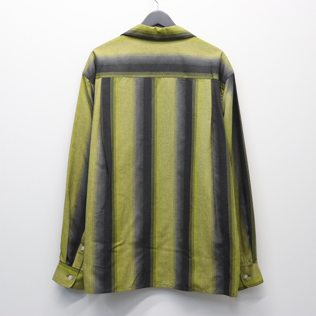 STRIPED OPEN COLLAR SHIRT L/S #YELLOW [25FW-WMS-OC07]