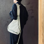 TEXTURED TWILL LAYERED SLINGER BAG #BEIGE [FTT36262B0009]