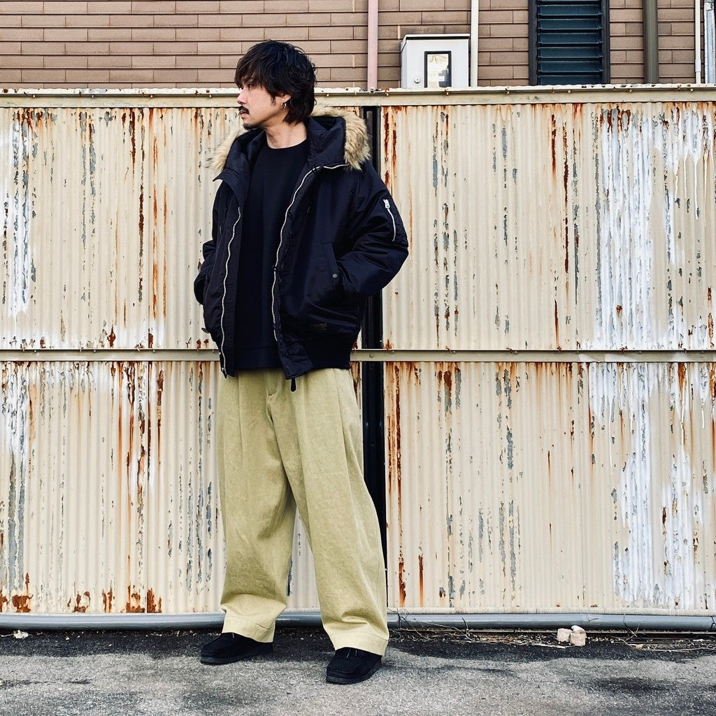 2TUCK WIDE PANTS（DENIM） #PISTACHIO [AY-1026B]