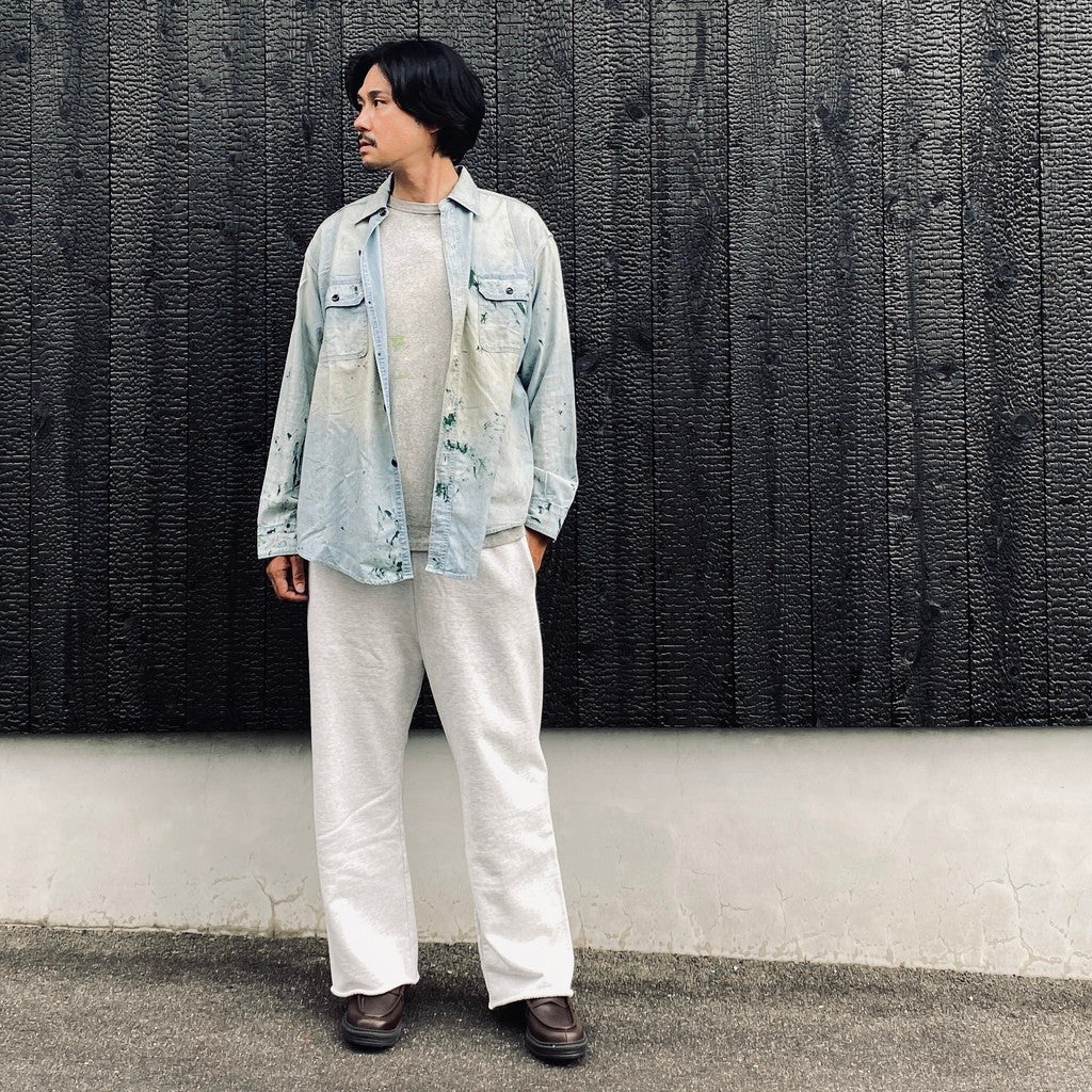 PAINT STAINED CHAMBRAY SHIRT, VENT HOLES #AGED INDIGO [BW252-PSCSV]