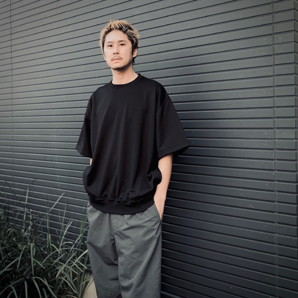 科技風短袖衛衣 #黑色 [BE-51025]