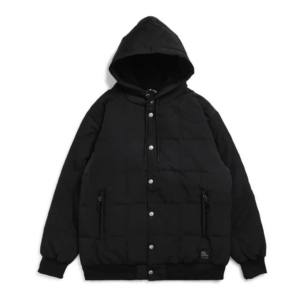 SC FRONT BUTTON DOWN HOODIE #BLACK [TAION-106SCB]