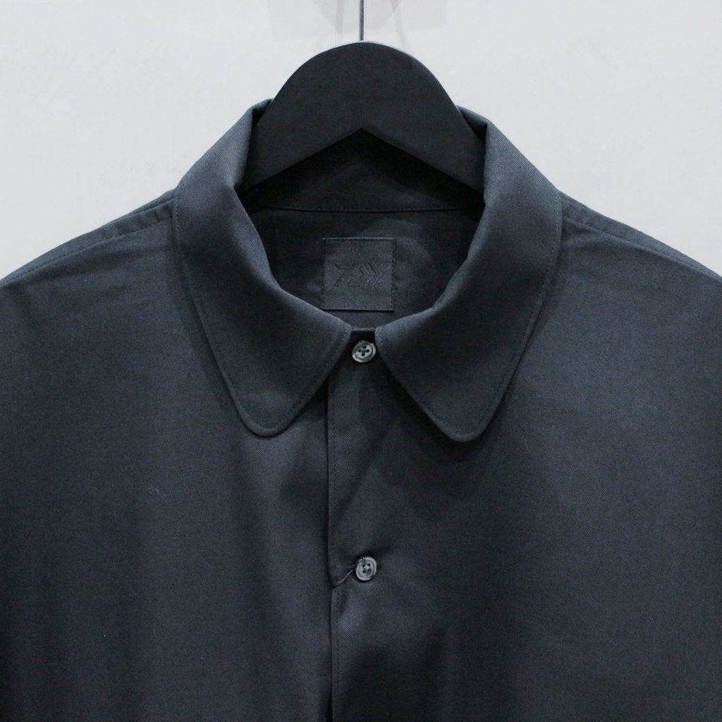 TECH SPORTS OPEN COLLAR SHIRT L/S #BLACK [BE-82025]