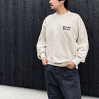 WASHED MIDDLE WEIGHT CREW NECK SWEAT SHIRT #IVORY [26SSE-WMC-SS03]