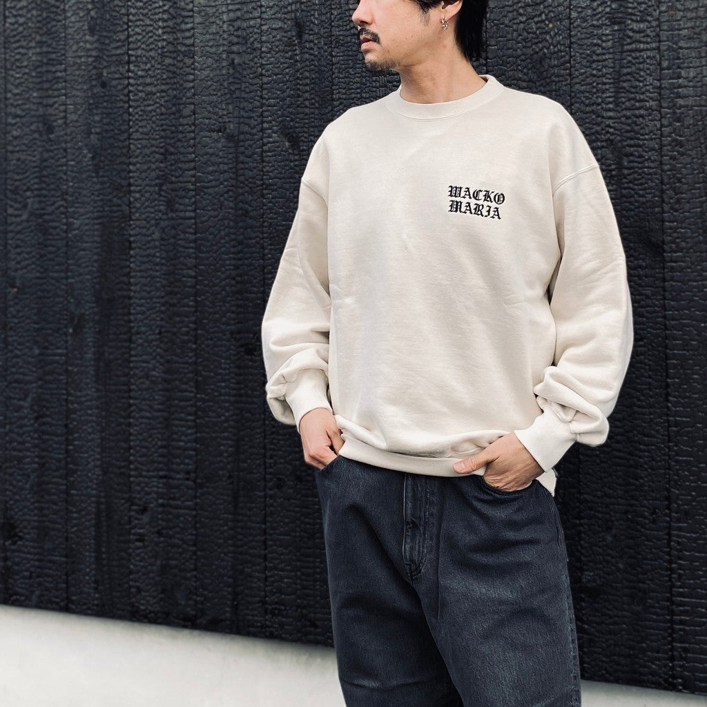 WASHED MIDDLE WEIGHT CREW NECK SWEAT SHIRT #IVORY [26SSE-WMC-SS03]