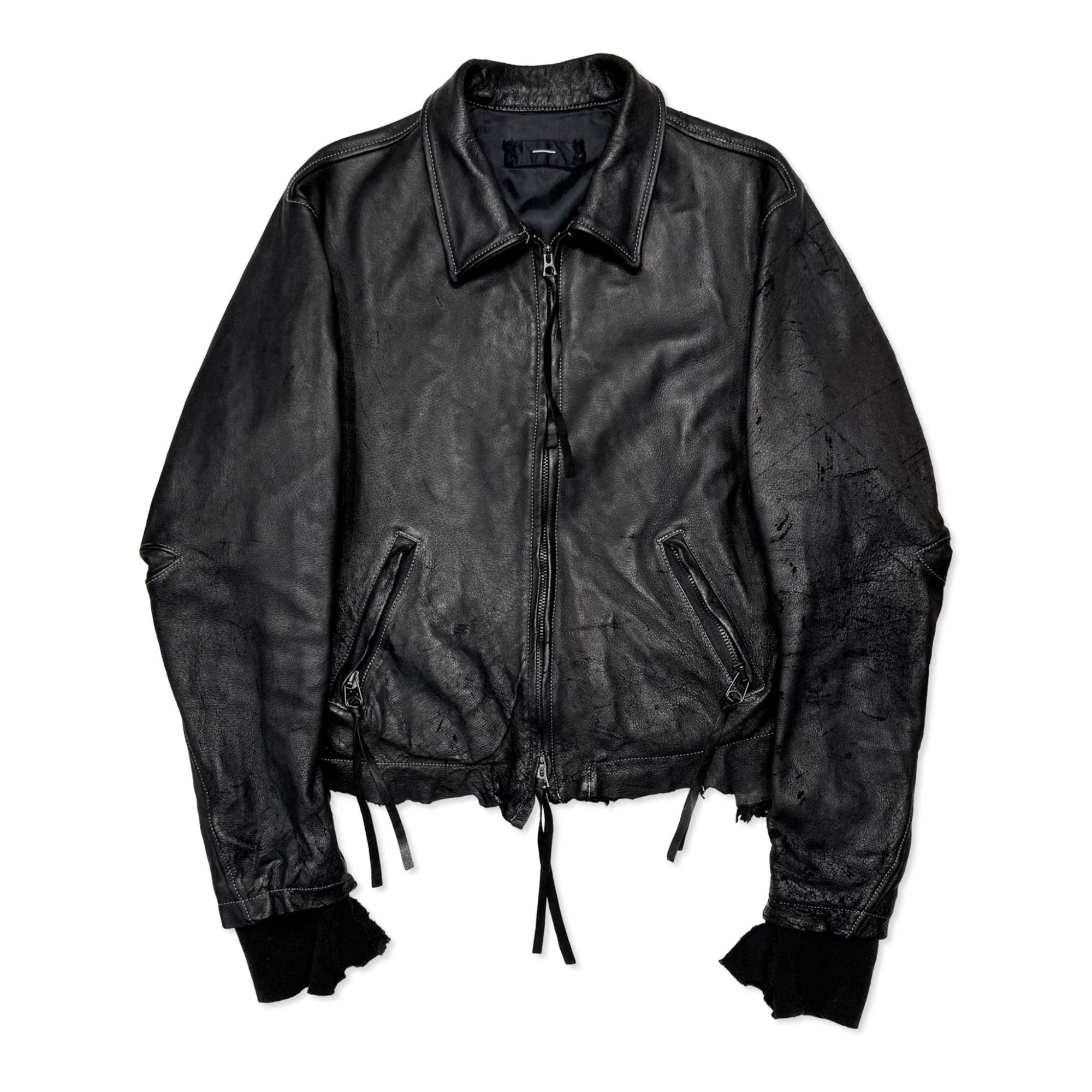 Skin Jacket (VEGETABLE TANNING PIG LEATHER) #BLACK [M-P2-LW1]