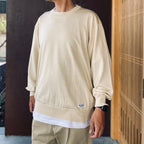 COTTON KNIT CREW NECK SWEATER ( TYPE-1 ) #IVORY [26FWE-WMK-KN01]