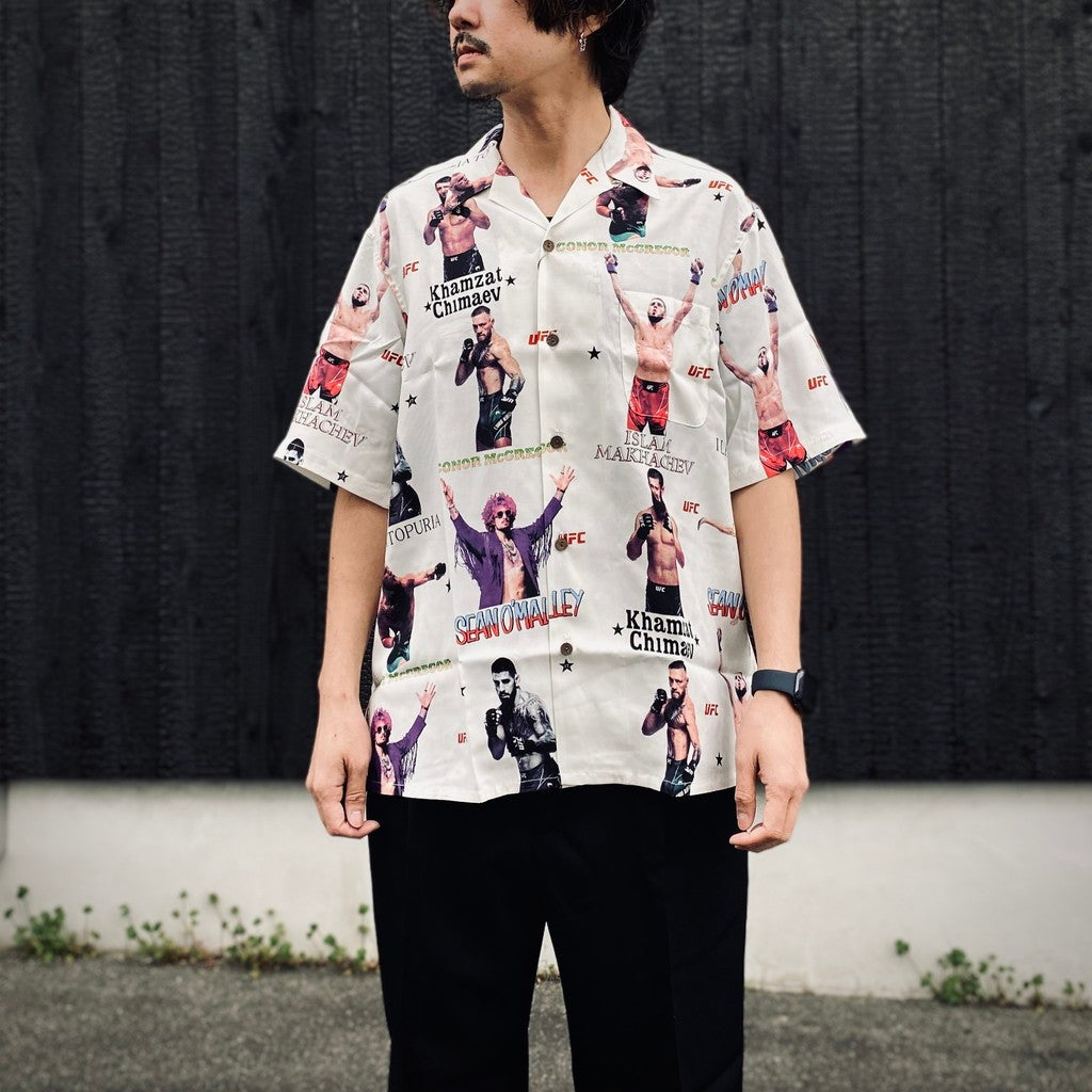 UFC | S/S HAWAIIAN SHIRT ( TYPE-1 ) #WHITE [UFC-WM-HI01]