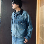 Leather Collar Denim Jacket #Indigo [SD26F-JK01]