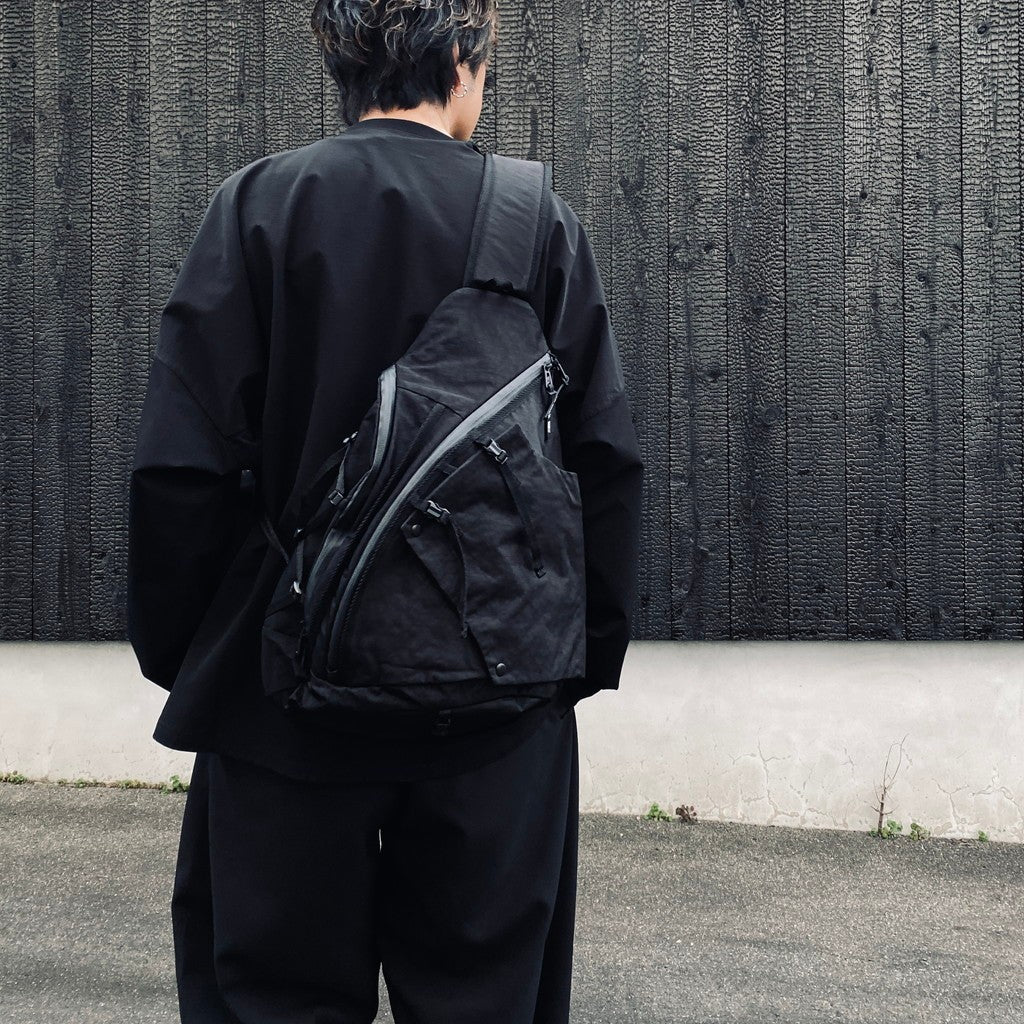TEXTURED TWILL 3 POINTS SLINGER BAG #BLACK [FTT36261B0004