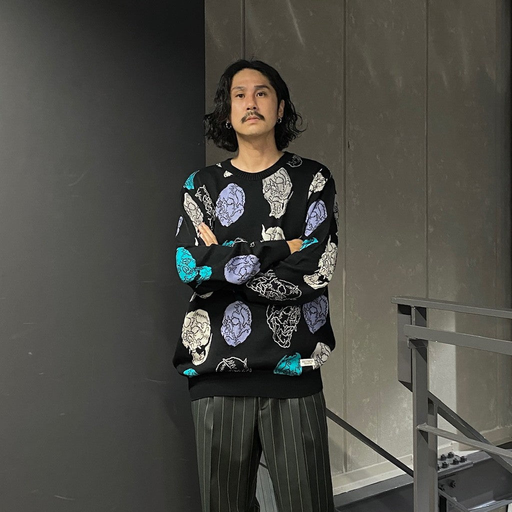 56 TATTOO STUDIO | JACQUARD SWEATER (TYPE-2) #BLACK [56TS-WM-KN02]