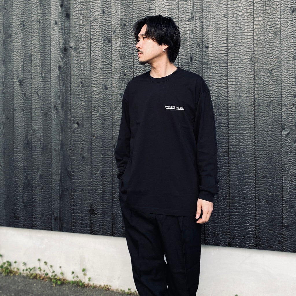 WASHED HEAVY WEIGHT CREW NECK LONG SLEEVE T-SHIRT ( TYPE-3 ) #BLACK [26SS-WMT-LT05]
