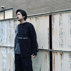 Bootleg Layered Crew Sweat (A MAN'S SHADOW) #AGED BLACK [M-P2-BG3]