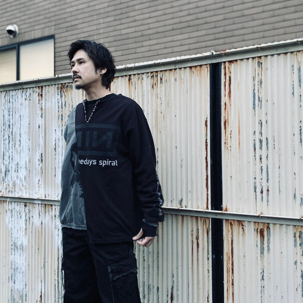 Bootleg Layered Crew Sweat (A MAN'S SHADOW) #AGED BLACK [M-P2-BG3]