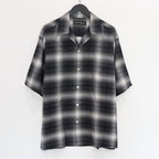 漸層格紋開領襯衫 短袖（TYPE-2）#灰色 [25SS-WMS-OC03]
