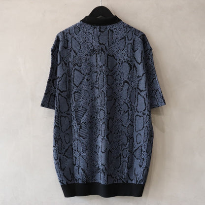 PYTHON KNIT POLO SHIRT #NAVY [24SS-WMK-KN11]