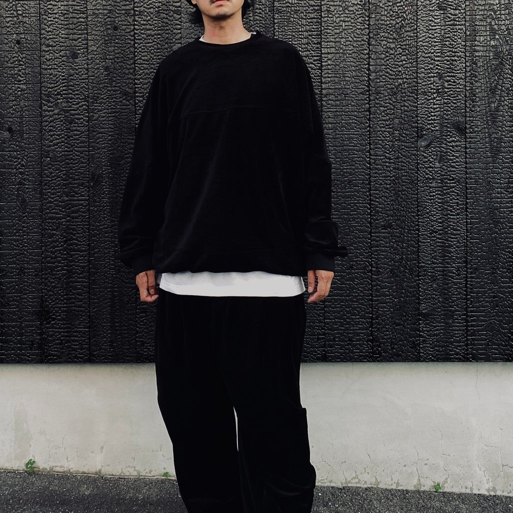VELOUR L/S CREW #Black [FW26-SW03]