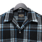PENDLETON | WOOL OMBRE CHECK OPEN COLLAR SHIRT L/S ( TYPE-3 ) #BLUE / WHITE [26FW-WMS-PE03]