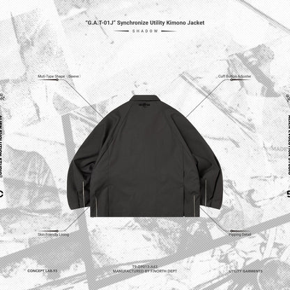 AES | "GAT-01J" Synchronize Utility Kimono Jacket #SHADOW [GOOPI-24AW-SEP-05]